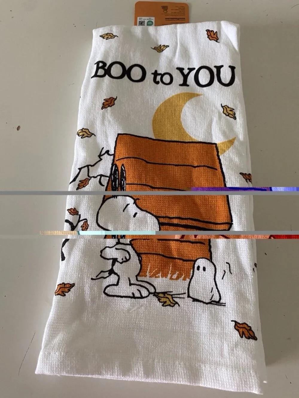 2 Pack Peanuts Snoopy Halloween Kitchen Towels 18” X 28” Ghost Doghouse NEW